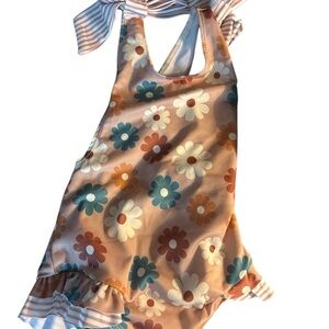 Floral Kids Swim Suit One Piece